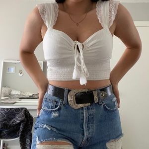 White tie crop top